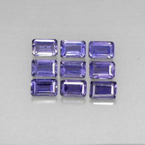 Gemas de iolita azul natural de  ct, corte esmeralda, VVS-VS