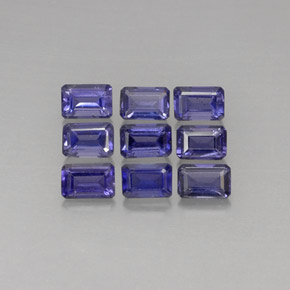 Gemas de iolita violeta natural de  ct, corte esmeralda, VVS-VS