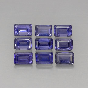 Gemas de iolita violeta natural de  ct, corte esmeralda, VVS-VS