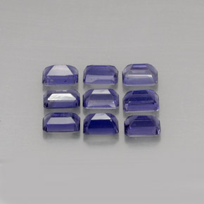 Gemas de iolita violeta natural de  ct, corte esmeralda, VVS-VS