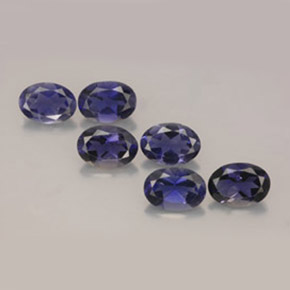 Gemas de iolita azul natural de  ct, corte óvalo, VS