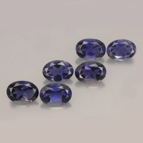 Gemas de iolita azul natural de  ct, corte óvalo, VS