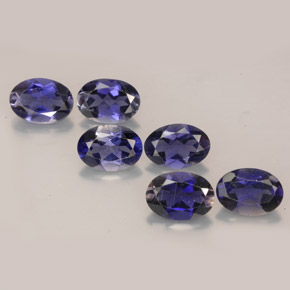 Gemas de iolita azul natural de  ct, corte óvalo, VS