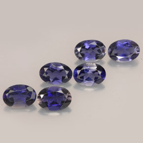 Gemas de iolita azul natural de  ct, corte óvalo, VS