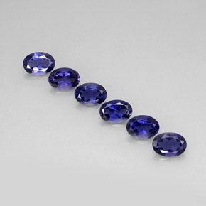 Gemas de iolita azul natural de  ct, corte óvalo, VVS-VS
