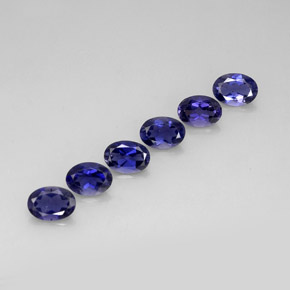 Gemas de iolita azul natural de  ct, corte óvalo, VVS-VS