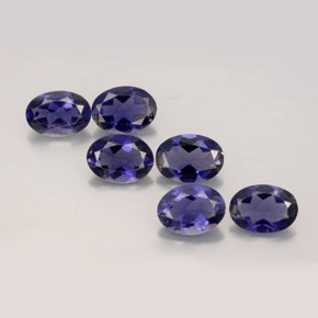 Gemas de iolita azul natural de  ct, corte óvalo, VS