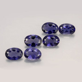 Gemas de iolita azul natural de  ct, corte óvalo, VS