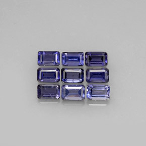 Gemas de iolita azul natural de  ct, corte esmeralda, VVS-VS