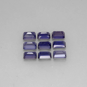 Gemas de iolita azul natural de  ct, corte esmeralda, VVS-VS