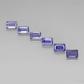 Gemas de iolita azul natural de  ct, corte esmeralda, VS