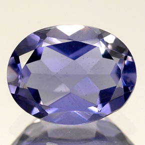 Iolita azul natural de 1,59 ct, corte óvalo, VS