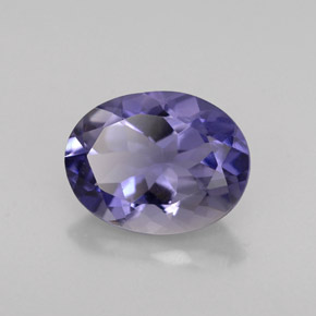 Iolita azul natural de 1,39 ct, corte óvalo, VS