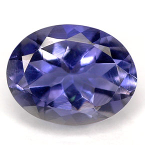 Iolita azul natural de 1,39 ct, corte óvalo, VS