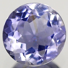 Iolita azul natural de 0,36 ct, corte redondo, VS
