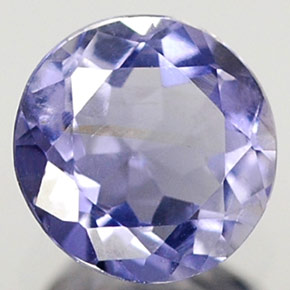 Iolita azul natural de 0,36 ct, corte redondo, VS
