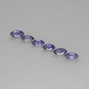Gemas de iolita azul natural de  ct, marquesa, VS