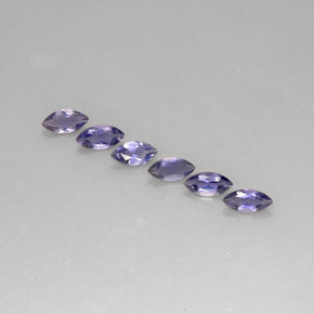 Gemas de iolita azul natural de  ct, marquesa, VS