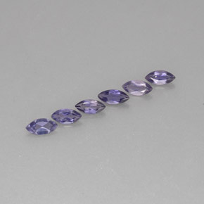 Gemas de iolita azul natural de  ct, marquesa, VS