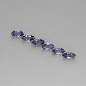 Gemas de iolita azul natural de  ct, marquesa, VS