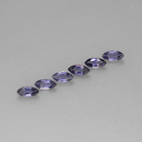 Gemas de iolita azul natural de  ct, marquesa, VS