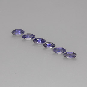 Gemas de iolita azul natural de  ct, marquesa, VS