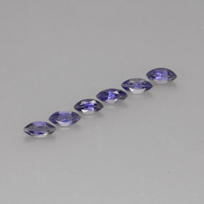 Gemas de iolita azul natural de  ct, marquesa, VS