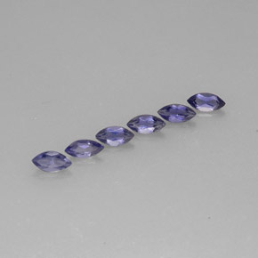 Gemas de iolita azul natural de  ct, marquesa, VS