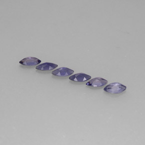 Gemas de iolita azul natural de  ct, marquesa, VS
