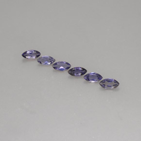Gemas de iolita azul natural de  ct, marquesa, VS