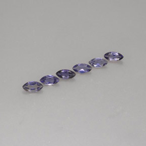 Gemas de iolita azul natural de  ct, marquesa, VS