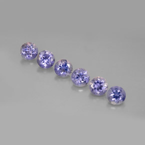 Gemas de iolita violeta natural de  ct, corte redondo, VS
