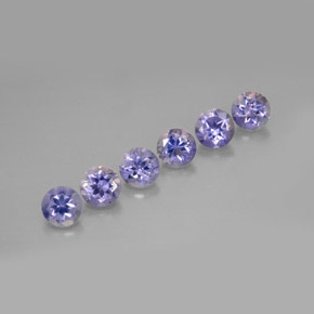 Gemas de iolita violeta natural de  ct, corte redondo, VS