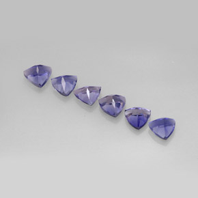 Gemas de iolita azul violeta natural de  ct, trillón, VS