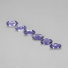 Gemas de iolita azul natural de  ct, marquesa, VVS-VS