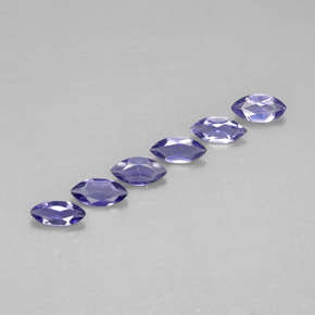 Gemas de iolita azul natural de  ct, marquesa, VVS-VS