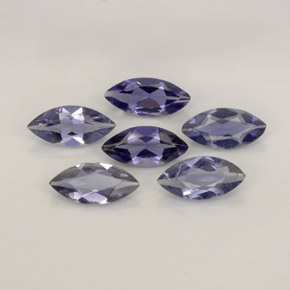 Gemas de iolita azul natural de  ct, marquesa, VS