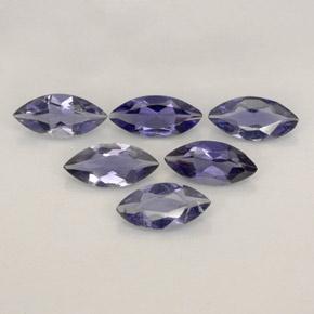 Gemas de iolita azul natural de  ct, marquesa, VS