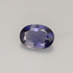 Iolita violeta natural de 0,56 ct, corte óvalo, VS