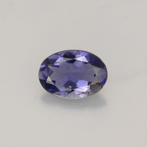 Iolita violeta natural de 0,59 ct, corte óvalo, VS
