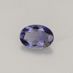 Iolita violeta natural de 0,59 ct, corte óvalo, VS