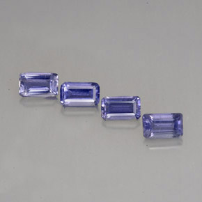 Gemas de iolita azul natural de  ct, corte esmeralda, VS