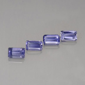 Gemas de iolita azul natural de  ct, corte esmeralda, VS