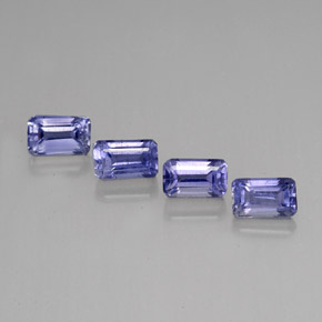 Gemas de iolita azul natural de  ct, corte esmeralda, VS
