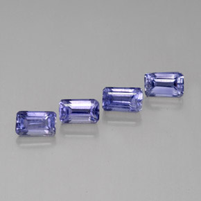 Gemas de iolita azul natural de  ct, corte esmeralda, VS