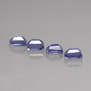 Gemas de iolita azul natural de  ct, corte esmeralda, VS