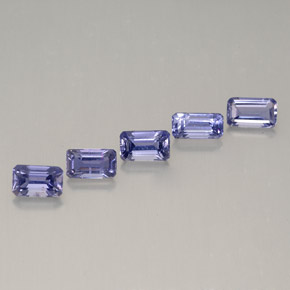 Gemas de iolita violeta natural de  ct, corte esmeralda, VVS-VS