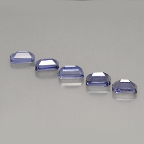 Gemas de iolita violeta natural de  ct, corte esmeralda, VVS-VS