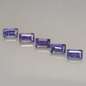 Gemas de iolita violeta natural de  ct, corte esmeralda, VVS-VS