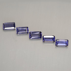 Gemas de iolita violeta natural de  ct, corte esmeralda, VVS-VS